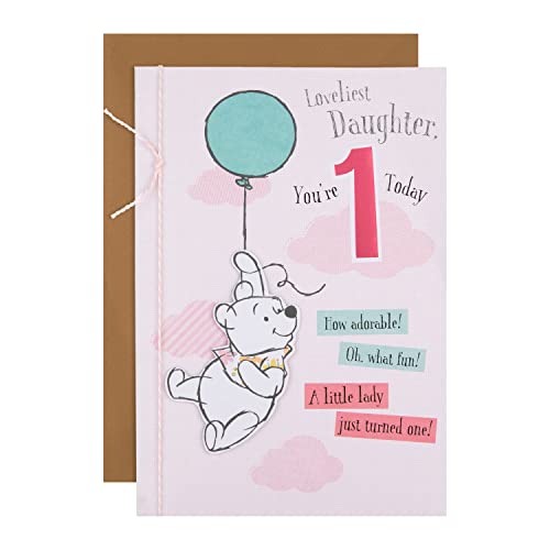 Hallmark Geburtstagskarte zum 1. Geburtstag für Tochter zum 1. Geburtstag, Winnie-The-Pooh-Design von Hallmark