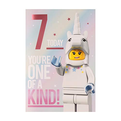 Hallmark Geburtstagskarte zum 7. Geburtstag, Motiv Lego Mini-Figge von Hallmark