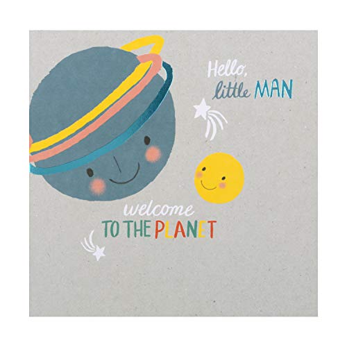 Hallmark Glückwunschkarte zur Geburt eines Jungen, niedliches Planeten-Design von Hallmark