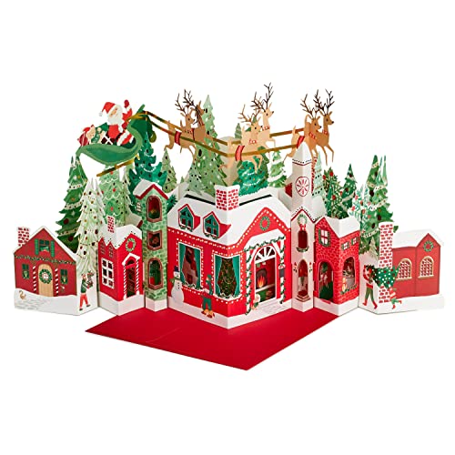 Hallmark Paper Wonder 25575528 Pop-Up-Weihnachtskarte, Weihnachtsmann und Schlitten, mehrfarbig von Hallmark