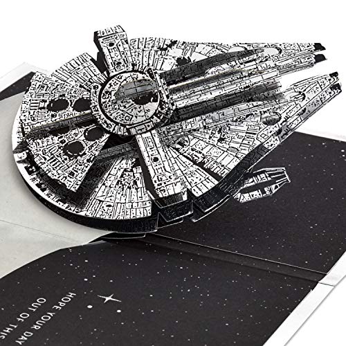 Hallmark Signature Paper Wonder Star Wars Pop-Up-Karte für Vatertag oder Geburtstag (Millennium Falcon) von Hallmark
