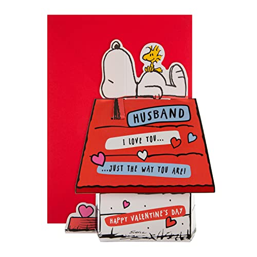 Hallmark Valentinstagskarte für Ehemann – 3D-Erdnüsse Snoopy und Woodstock-Design von Hallmark