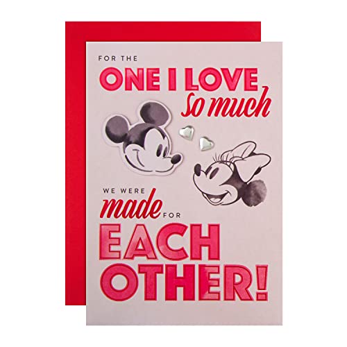 Hallmark Valentinstagskarte für eine Person, I Love, Disneys Mickey und Maus Design von Hallmark