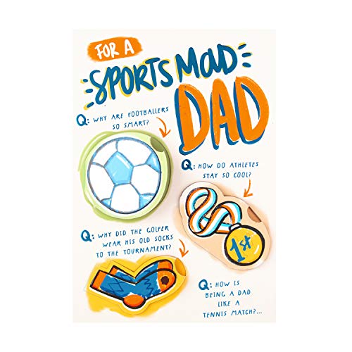 Hallmark Vatertagskarte für Väter, modernes Design "Sports Mad" von Hallmark