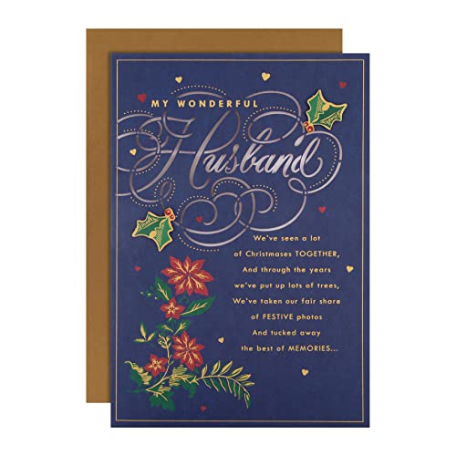 Hallmark Weihnachtskarte für Ehemann – klassisches Design mit herzlicher Botschaft von Hallmark