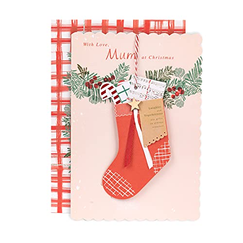 Hallmark Weihnachtskarte für Mama, traditionelles Design mit Strumpf, Andenken von Hallmark