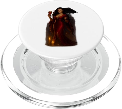 Dunkle Lady im roten Kleid – Elegantes Halloween Design PopSockets PopGrip für MagSafe von Halloween Designs von C.B.L.