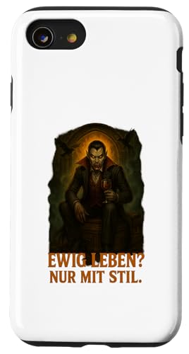 Ewig leben nur mit Stil Hülle für iPhone SE (2020) / 7 / 8 von Halloween Designs von C.B.L.