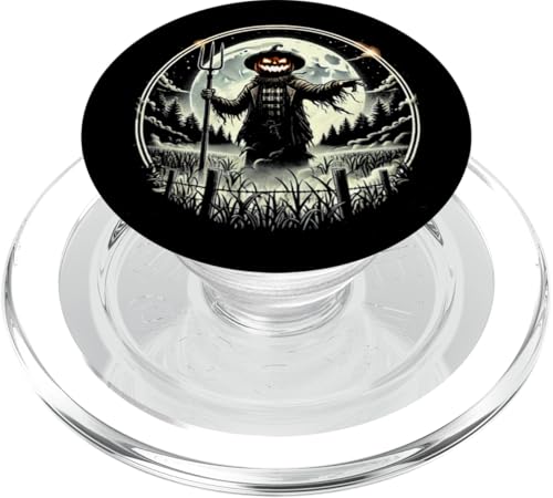 Kürbis-Vogelscheuche im Mondlicht – Halloween Design PopSockets PopGrip für MagSafe von Halloween Designs von C.B.L.