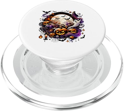 Kürbisse & Geister vor Vollmond Stylisches Halloween Design PopSockets PopGrip für MagSafe von Halloween Designs von C.B.L.