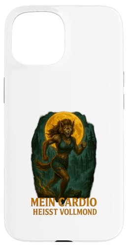 Mein Cardio heißt Vollmond Hülle für iPhone 15 von Halloween Designs von C.B.L.