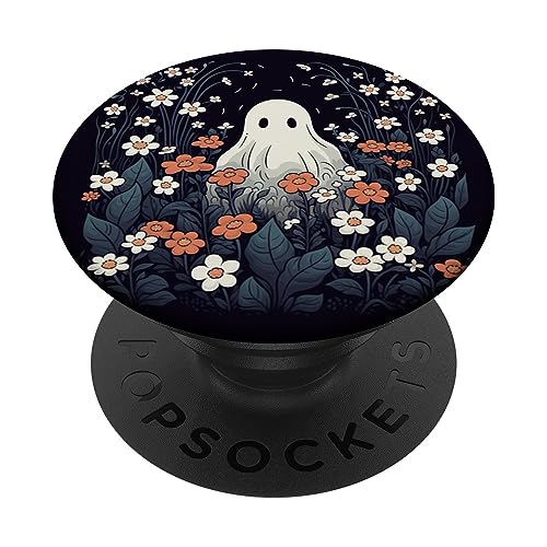 Halloween Ghost Vintage Floral Garden Wildflower Graphic PopSockets mit austauschbarem PopGrip von Halloween Ghost Vintage Floral Garden Shop