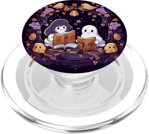 Cute Ghosts Reading Books Girl Flowers Bookish Women Library PopSockets PopGrip für MagSafe Cute Ghosts Reading Books Girl Flowers Bookish Women Library PopSockets PopGrip für MagSafe von Halloween Ghosts Reading Books Librarian Shop
