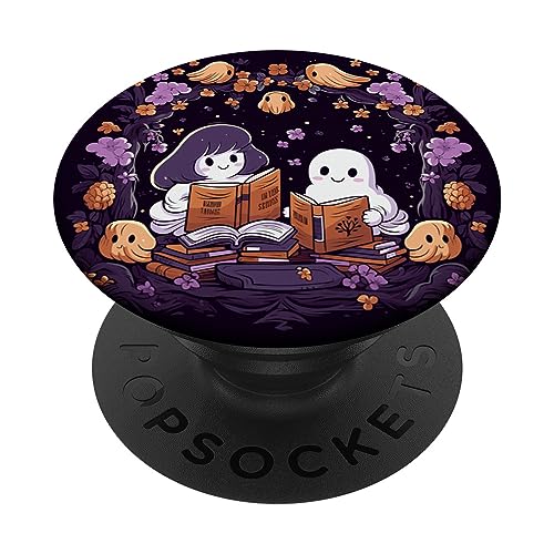 Cute Ghosts Reading Books Girl Flowers Bookish Women Library PopSockets Klebender PopGrip Cute Ghosts Reading Books Girl Flowers Bookish Women Library PopSockets Klebender PopGrip von Halloween Ghosts Reading Books Librarian Shop