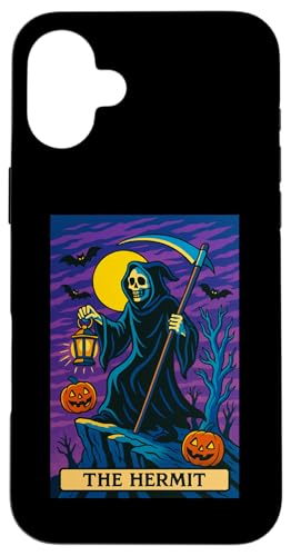 The Hermit Tarotkarte Gothic Halloween Sensenmann Okkult Hülle für iPhone 16 Plus The Hermit Tarotkarte Gothic Halloween Sensenmann Okkult Hülle für iPhone 16 Plus von Halloween Tarot Garb