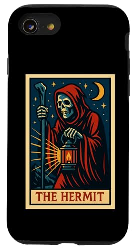 The Hermit Tarotkarte Gothic Halloween Sensenmann Okkult Hülle für iPhone SE (2020) / 7 / 8 von Halloween Tarot Garb