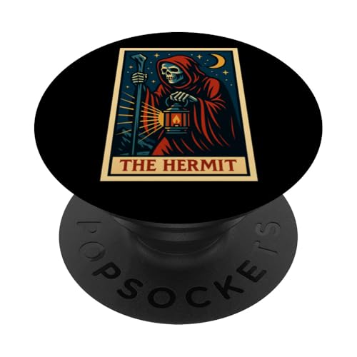 The Hermit Tarotkarte Gothic Halloween Sensenmann Okkult PopSockets Klebender PopGrip The Hermit Tarotkarte Gothic Halloween Sensenmann Okkult PopSockets Klebender PopGrip von Halloween Tarot Garb