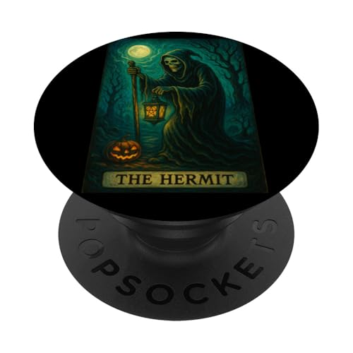 The Hermit Tarotkarte Gothic Halloween Sensenmann Okkult PopSockets Klebender PopGrip The Hermit Tarotkarte Gothic Halloween Sensenmann Okkult PopSockets Klebender PopGrip von Halloween Tarot Garb