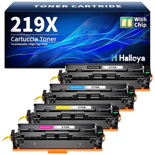 Halloya 219X Mit Chip Kompatibel für HP 219X Toner Set für MFP 3302FDWG Toner für HP Color Laserjet Pro MFP 3302FDWG Toner MFP 3302FDNG MFP 3302SDWG für W2190X W2191X W2192X W2193X,4-Park von Halloya