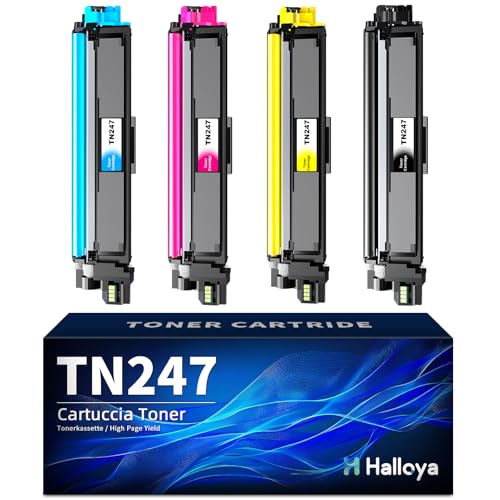 4er-Pack Kompatibel für Brother TN-243CMYK Toner für Brother MFC L3750CDW TN247 TN243 Brother MFC-L3750CDW DCP-L3550CDW MFC-L3770CDW HL-L3210CW HL-L3230CDW MFC-L3730CW (1 Schwarz Cyan Gelb Magenta) von Halloya