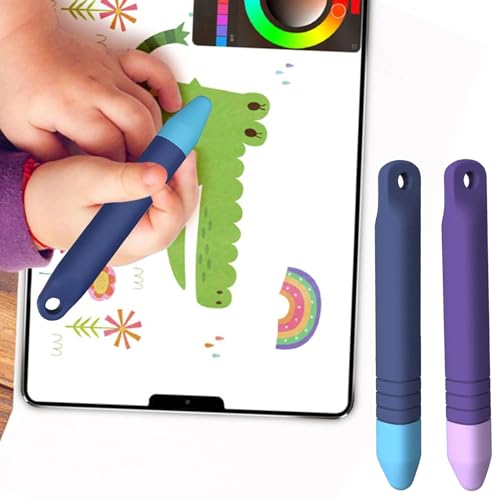 Haloppe Stylus-Stift ohne Verzögerung, ergonomisches Design, universeller Touchscreen, kapazitiv, für Kinder, rollt nicht, reibungsloses Schreiben, kompatibel mit iPad Air Mini, Blau von Haloppe