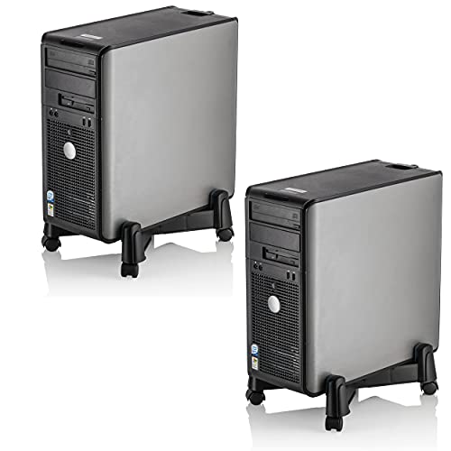 Halter Lz-401 Pc Computer Stand Case Caddy Für Desktop/Tower Fällen Mit Verstellbarer Breite Und 4 Caster Rollen (2Er-Pack) von Halter