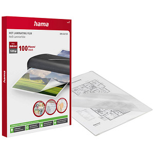 100 hama Laminierfolien glänzend für A4 125 micron von Hama