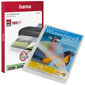 100 hama Laminierfolien glänzend für A5 80 micron von Hama