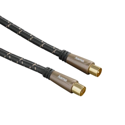 Antennen-Kabel, Koax-Stecker - Koax-Kupplung, Metall, verg., 5,0 m, 120 dB von Hama