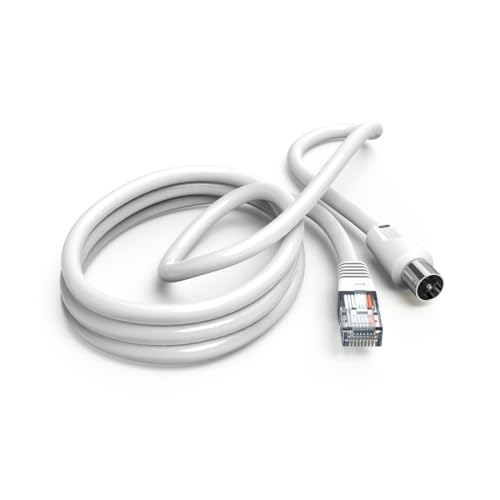 Hama Antennen-Kabel, 2,5 m, Weiß - Koaxial, Ethernet, Cat 5e, Stecker auf RJ45, 8 Pins, für Fernseher, in Schaumstoffhülle, 470 MHz von Hama