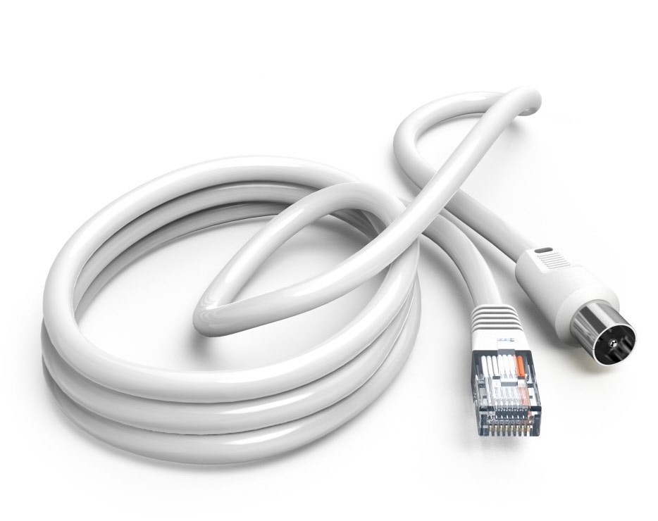 Antennen-Kabel (2,5m) Koax-Stecker>RJ45-Stecker weiß von Hama