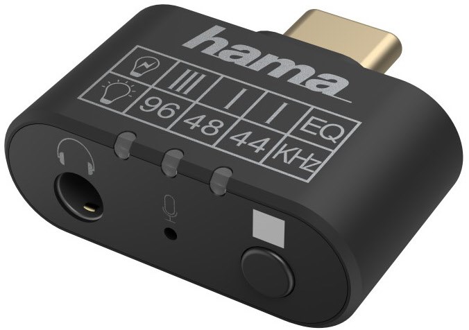 Audio-Adapter USB-C-Stecker>3,5-mm-Klinke-Buchse schwarz von Hama