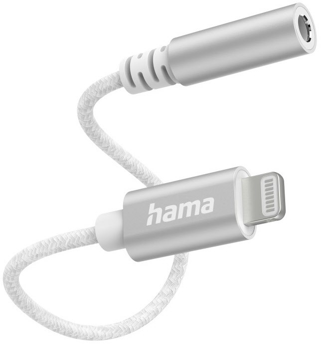 Aux-Adapter Lightning>3,5-mm-Klinke-Buchse weiß von Hama