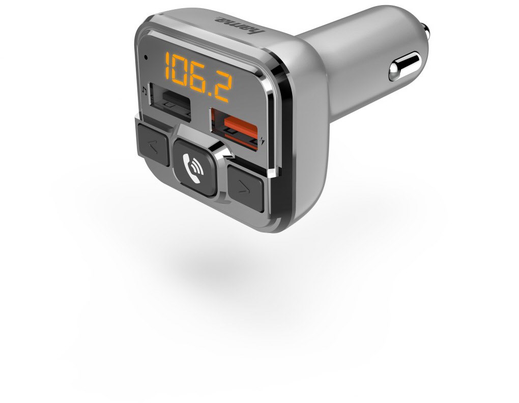 FM-Transmitter mit Bluetooth + Freisprechfunktion silber FM-Transmitter mit Bluetooth + Freisprechfunktion silber von Hama
