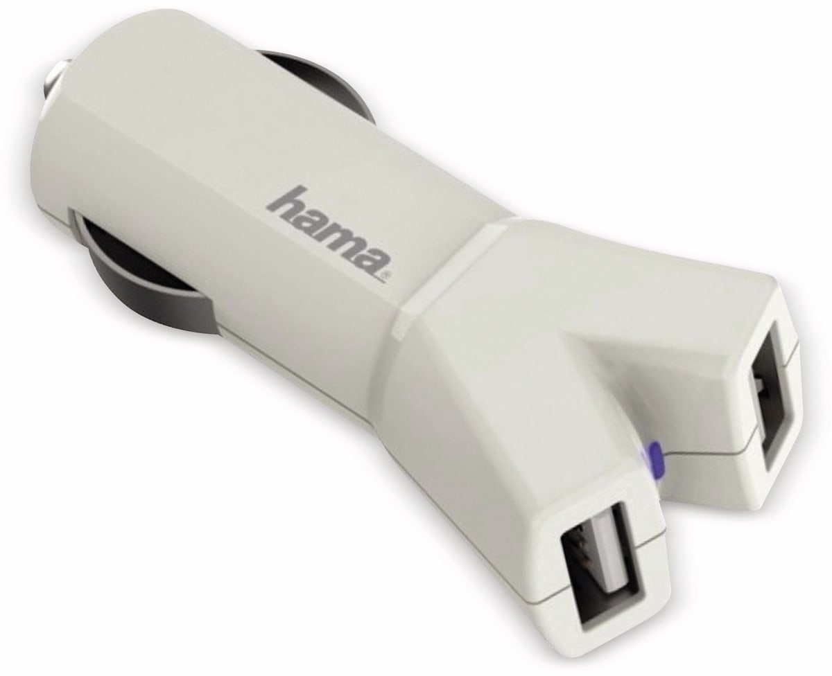 HAMA Dual USB-Ladeadapter 2-fach, 3,4 A, weiß von Hama