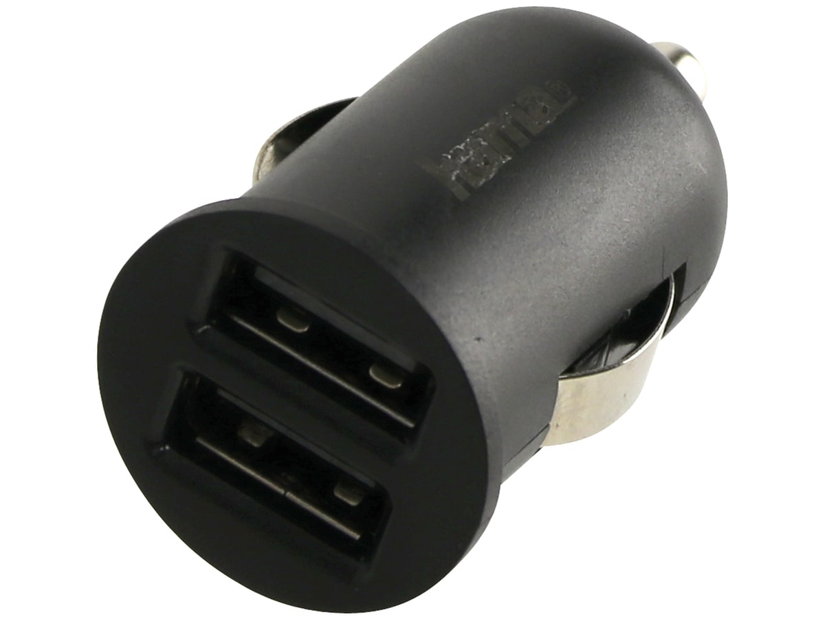 HAMA KFZ-Ladegerät, USB, 12 W, schwarz, 2-fach von Hama