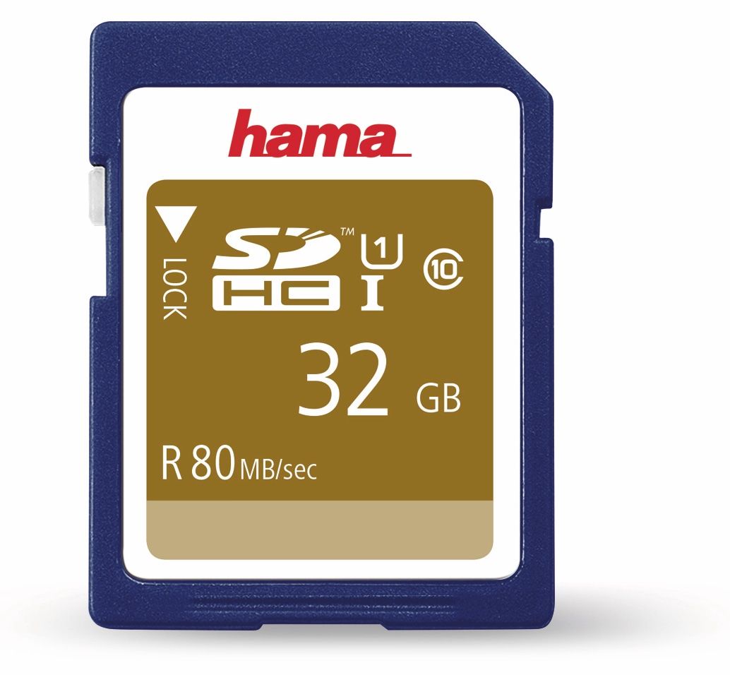 HAMA SDHC Card 124135, 32 GB, Class 10, UHS-I, 80 MB/s von Hama
