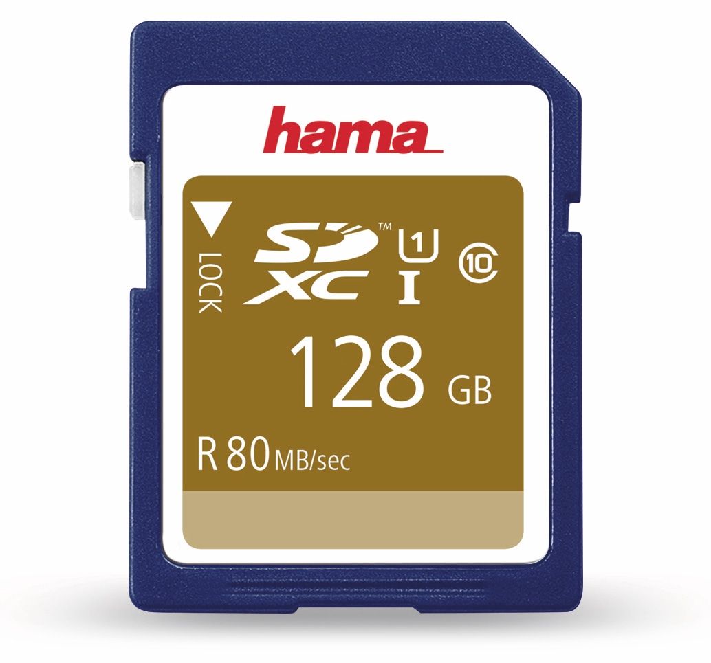 HAMA SDXC Card 124137, 128 GB, Class 10, UHS-I, 80 MB/s von Hama