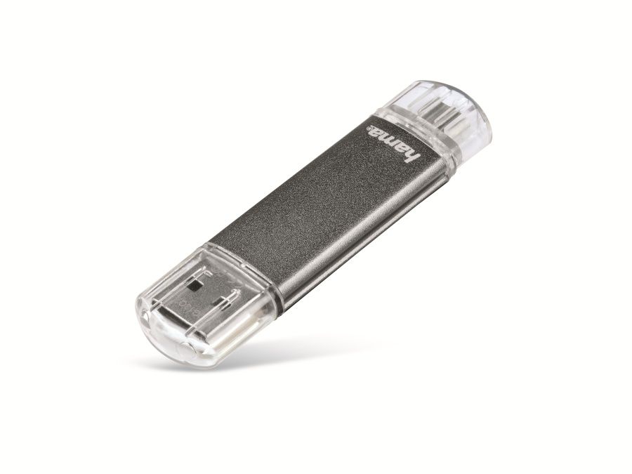 HAMA USB-Speicherstick Laeta Twin 123925, 32 GB, grau von Hama