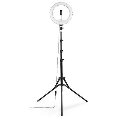 Hama 00004659 LED-Ringleuchte "SpotLight Steady 120 II", Ringlicht-Stativ für Handy, 12" von Hama