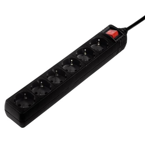Hama 00047760 Steckdosenleiste mit Schalter 6fach Schwarz Schutzkontakt 1St. von Hama