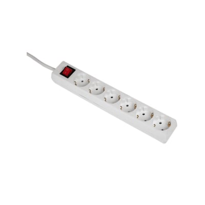 Hama 00108833 Steckdosenleiste, 6-fach, mit Schalter, 5 m, Weiß von Hama