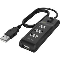 Hama 00200118 USB-Hub, 4 Ports, USB 2.0, 480 Mbit/s, Schwarz mit Einschalter Hama 00200118 USB-Hub, 4 Ports, USB 2.0, 480 Mbit/s, Schwarz mit Einschalter von Hama