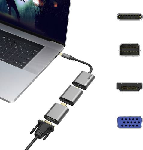 Hama 00200306 USB-C® / Mini-DisplayPort / HDMI / VGA Adapter [1x USB-C® Stecker - 1x Mini-DisplayP von Hama