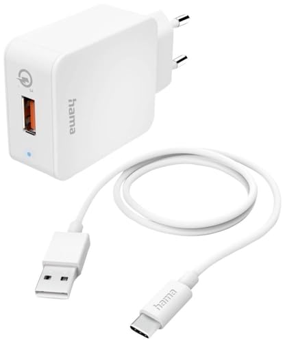 Hama 00201626 Schnellladegerät mit Ladekabel USB-C, Qualcomm®, 19,5 W, 1,5 m, Weiß von Hama