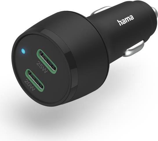 Hama 00201632 Ladegerät für Mobilgeräte Kopfhörer - Powerbank - Smartphone - Tablet Schwarz Zigarettenanzünder Schnellladung Auto (00201632) von Hama