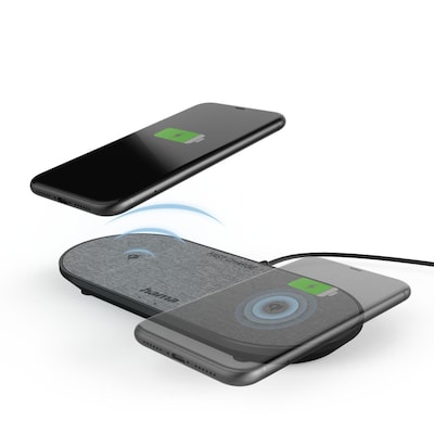 Hama 00201682 Wireless Charger QI-FC10 DUO, 10 W, kabelloses Smartphone-Ladepad, Schw. Hama 00201682 Wireless Charger QI-FC10 DUO, 10 W, kabelloses Smartphone-Ladepad, Schw. von Hama