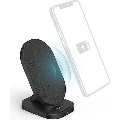Hama 00201685 Wireless Charger QI-FC10S-Fab, 10 W, kabellose Smartphone-Ladestation, SW von Hama