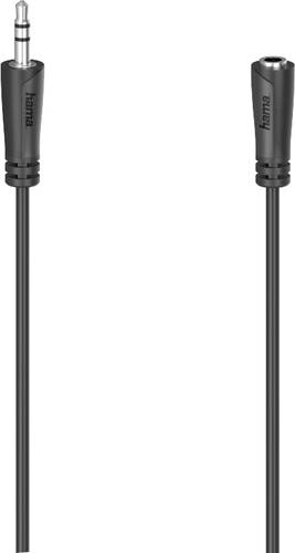 Hama 00205120 Klinke Audio Verlängerungskabel [1x UK-Stecker - 1x Klinkenbuchse 3.5 mm] 3m Schwarz von Hama