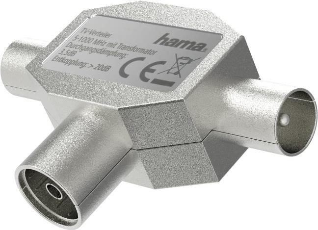 Hama 00205236 Kabelspalter oder -kombinator Kabelsplitter Silber (00205236) von Hama